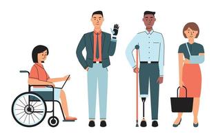 diverse-business-men-and-woman-in-physical-disability-free-vector